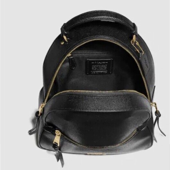 New w/Tags Coach Crossgrain Leather Jordyn Backpack GOLD/BLACK Below $428 Retail - Picture 3 of 5